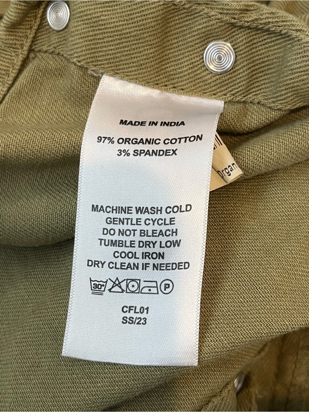 Quince Organic Stretch Cotton Twill Relaxed Overalls in Olive - Picture 9 of 16
